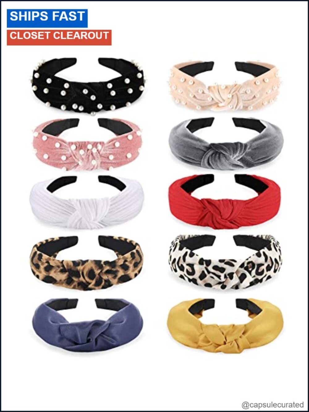 30 Pc Elastic Hair Ties & 10 Pack Wide Turban Headbands Set for Women